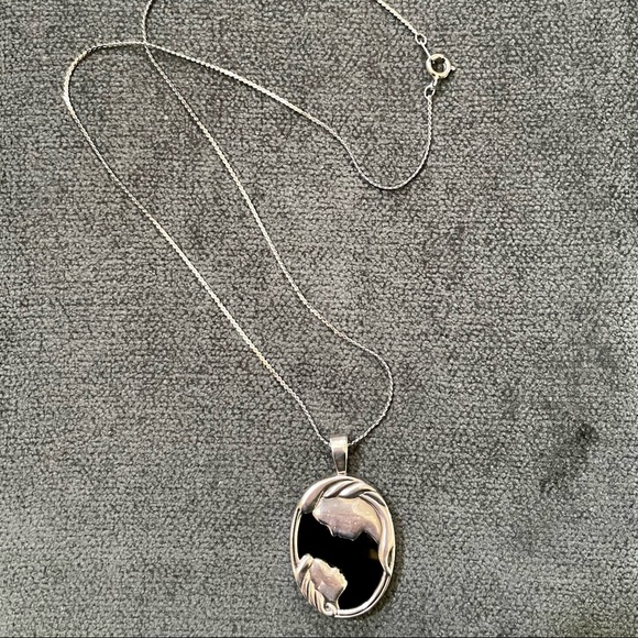 kabana Jewelry - Black Onyx and Sterling Mother and Child Pendant